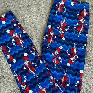 LuLaRoe Blue and Red Patterned Leggings